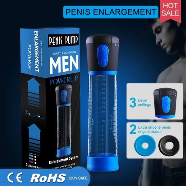 Juguete sexual masajeador Hannibal bomba de pene eléctrica juguetes para hombres extensor masculino potenciador de aumento de vacío masajeador