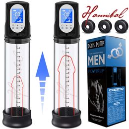 Seksspeeltje Massager Hannibal LCD Elektrische Penispomp Mannelijke Cup Dick Extender Vacuümvergroting Speelgoed voor mannen