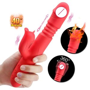 Seksspeeltje Massager Verwarming Telescopisch Roterend Tong Likken Dildo Vibrator G-spot Clitoris Stimulerend Volwassen Speelgoed voor Vrouwen