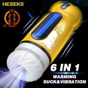 Seksspeeltje Massager Heseks Automatische Man Masturbator Sucker Pijpbeurt Vagina voor mannen Zuigen Trillingen Kut Simulator Machine