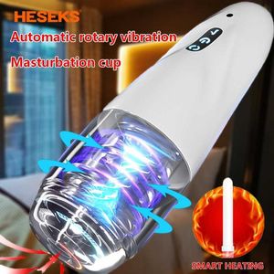 Sex toy Masseur Heseks Rotation Automatique Masturbateur Mâle Tasse Machines Sexuelles Silicone Vagin Réel Fellation Masturbation Jouets pour Hommes