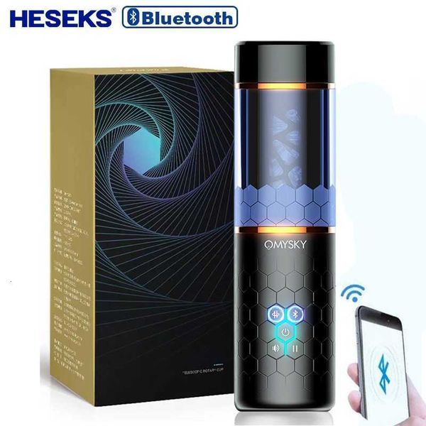 Juguete sexual masajeador Heseks, masturbador giratorio de empuje automático para hombre con masturbadores Bluetooth para hombres, juguetes de vagina TAER