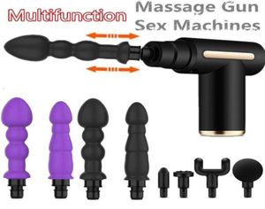 Seksspeeltje Stimulator Hoge Snelheid Massage Gun Fascia Machine Speelgoed voor Vrouwen Mannen Vibrator Dildo Anus Plug Masturbator Volwassen Spelletjes