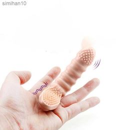 Sex toy masseur Hot Finger Sleeve Vibrator G Spot Massage Vagin Clitoris Stimuler Masturbateur Érotique Sex Toys Pour Femmes Couples Orgasme Jeux Adultes L230518