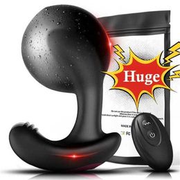 Sex Toy Masseur Énorme Gonflable Vibrant Butt Plug Mâle Prostate Sans Fil Télécommande Expansion Anale Vibrateur Jouets pour Hommes Gay