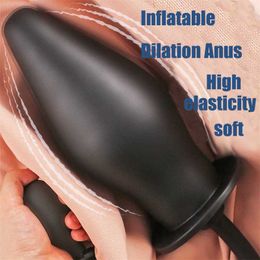 Sekspeelgoed Massager opblaasbare anale dildo -plug uitbreidbare producten Siliconen kont met pompseksspeeltjes voor vrouwen Men Dilatator Massager