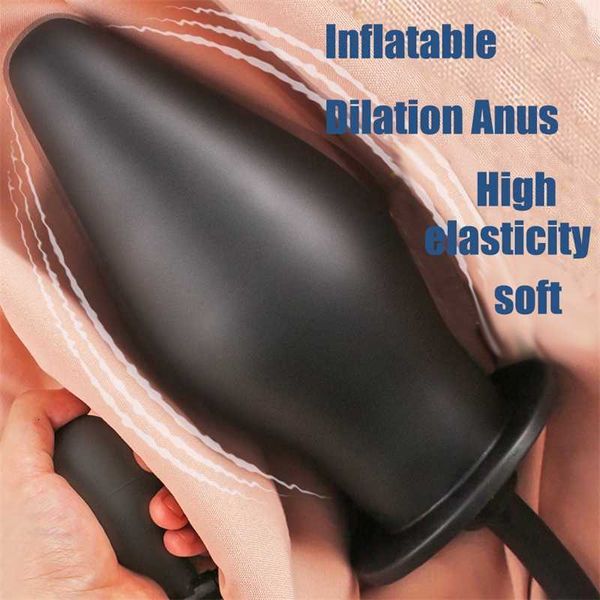 Juguete sexual masajeador inflable Anal Dildo Plug productos expandibles trasero de silicona con bomba juguetes sexuales para Mujeres Hombres dilatador masajeador