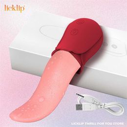 Seksspeeltje Massager Licklip 10 snelheden Realistisch liktong Rose-vibrators voor vrouwen Tepels Clitorisstimulatiespeelgoed Seksspeeltje Vrouwelijke koppels