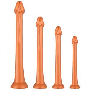 Jouet sexuel masseur en Silicone liquide, Plug Anal Super Long, gros godes pour stimuler l'anus et le vagin, dilatateur doux, jouet pour pénis, Phallus des fesses