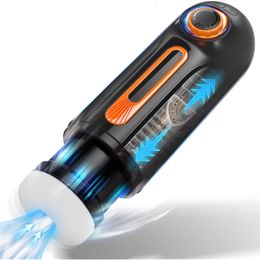 Sex Toy Masseur masculin Masturbateur Automatique avec Puissant Vibrant Poussée Fellation Sucer Masturbation Stroker Réel Vaginal pour Hommes