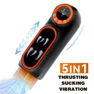 Juguete sexual masajeador masculino juguete automático telescópico vibrador de succión taza masturbadora para hombres succión Vaginal Real bolsillo mamada producto adulto