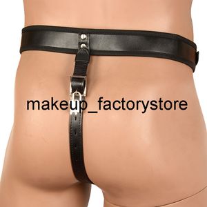 sex toy masseur Massage nouveau cuir PU mâle cage de chasteté ceinture dispositif pantalon jouets sexuels sous-vêtements serrure adulte érotique pénis anneaux produits de bondage HFS2