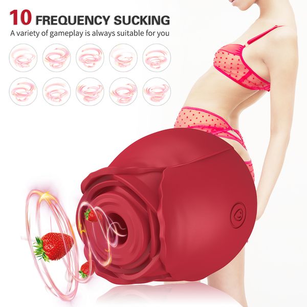 Sex Toy Massager Masaje Rose Sucker Sex Shop Masturbador femenino Carga magnética Productos para adultos Pezón Chupando Juguetes eróticos para pareja 0LAR