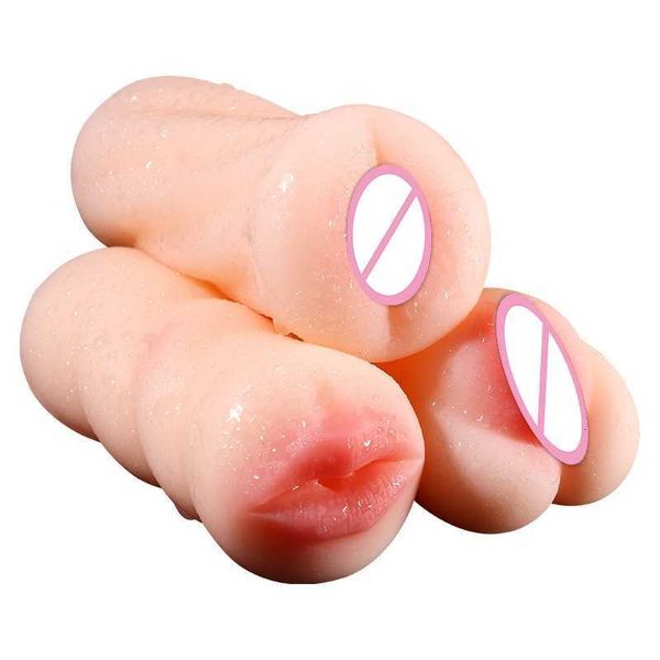 Sex Toy Masseur Masturbation Tasse Silicone Bouche Artificielle Anal Érotique Oral Vagin Jouets pour Hommes 3d Réaliste Gorge Profonde Masturbateur Mâle