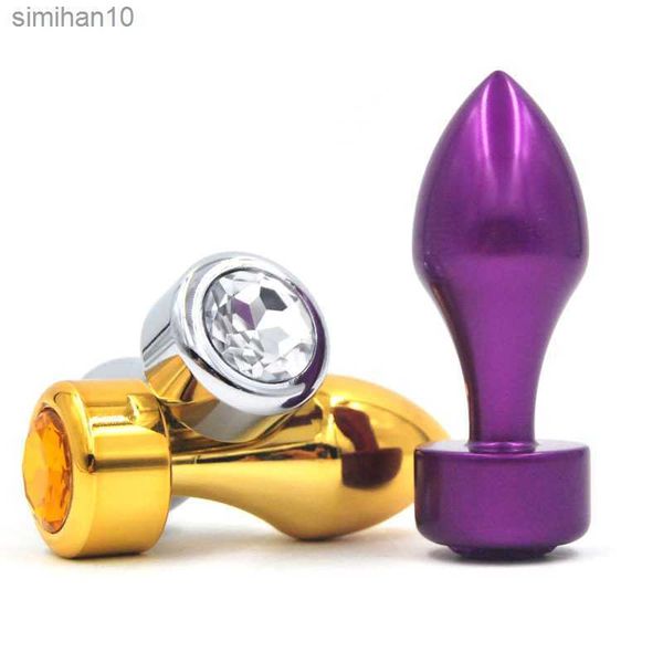 Masseur de jouets sexuels Nouveau 3pcs / lot De Luxe Fileté En Métal Butt Plug Anal Insert Sexy Stopper Anal Sex Toys Produits Pour Adultes L230518