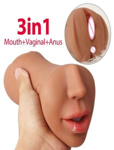 Seksspeeltje stimulator Nieuwe Orale Mannelijke Masturbator Zachte Stok Speelgoed Voor Mannen Deep Throat Kunstmatige Pijpbeurt Realistische Rubber Vagina Real pus8910145