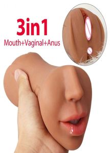Sex Toy Massager Nieuwe mondelinge mannelijke masturbator Zachte stokspeeltjes voor mannen Deep Throat Artificial Blowjob Realistische rubber vagina Real Pus7431595