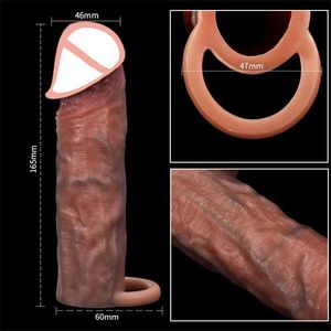 Juguete sexual masajeador, funda de pene realista, extensión de pene de silicona reutilizable, juguetes, ampliación Artificial/extensor de manga para hombres