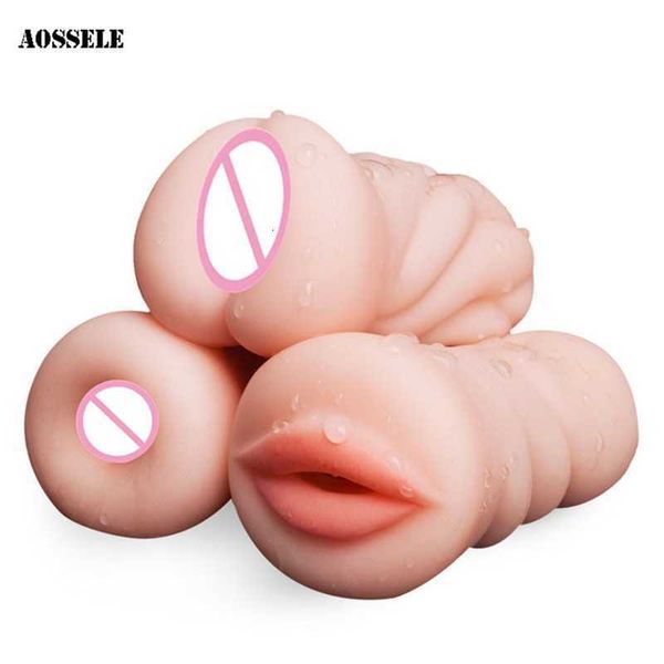 Sex Toy masseur réaliste chatte poche mâle masturbateur Oral vagin artificiel bouche Anal vibrateur jouets sexuels jouets pour hommes érotique