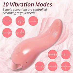 Sex Toy Masseur Réaliste Langue Léchage Vibrateur Femelle Clitoris Stimulation Fellation Orgasme Machine Adulte pour Femmes produits