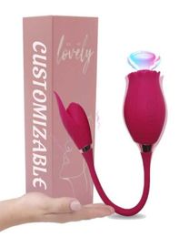 Masajeador de juguete sexual Red rosa y flor de púrpura juguetes vibratorios de pétalo en forma de rosa vibrador de succión de clítoris chupa divertida para mujeres Clito7731891