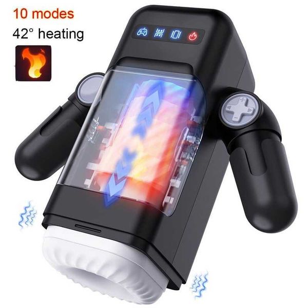 Sex Toy Masseur Robot Automatique Masturbateur Masculin Vibration Fellation Machine À Sucer Silicone Vagin 42 Chauffage Masturbation Coupe Jouets pour Hommes