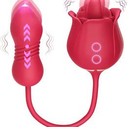 Seksspeeltje stimulator Rose Dildo Stak Vibrator Tepel Sucker Oraal Likken Tong Vrouwelijke Clitoris Stimulatie Krachtig Speelgoed voor Vrouwen