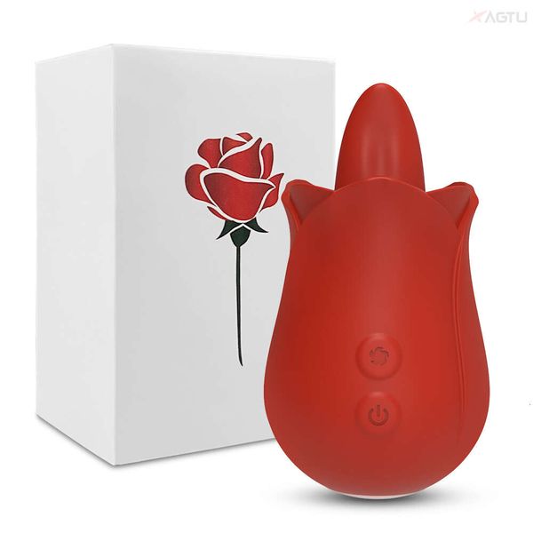 Sex Toy Masseur Rose Vibrateur pour Femmes avec Léchage de Langue Stimulateur de Clitoris Swing Vibrant Mamelon Clitoris Sucker Femelle Jouets Adultes Produc