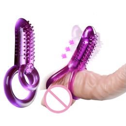 Massageador de brinquedo sexual vende anel peniano vibratório brinquedos masculinos pênis duplo para vibrador de massagem bala