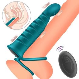 Jouet sexuel masseur produits sexuels hommes Silicone anneau vibrant vibrateur formation pénis séminal hommes et femmes partager tige
