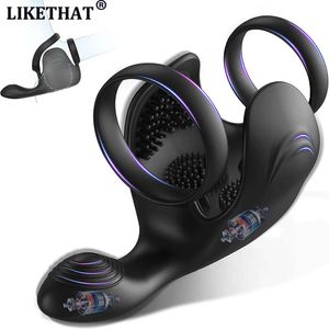 Seksspeeltje Stimulator Sexy Speelgoed Prostaat Vibrator Testikel Massage Anale Butt Plug Cock Penis Ring Mannelijke Cocking Speelgoed voor Mannen sextoy