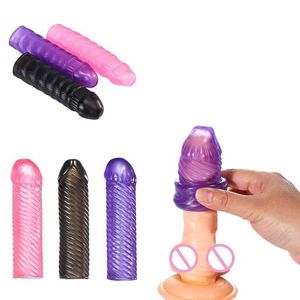Jouet sexuel masseur silicone pénis Extender attachement érotique réutilisable manches inhabituelles jouets pour hommes gode bites