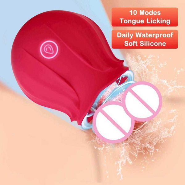 Jouet sexuel masseur en silicone pour femmes, ensemble de jouets en forme de Rose, Imitation de pipe, ventouse douce, gode vibrateur, Masturbation féminine, corps de Chatte pour hommes