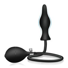 Sex Toy Massager Siliconen Uitvouwen opblaasbare anale plug dilatator Klysma Expander masturbator Waterdichte kontspeelgoed voor paar