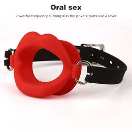 Seksspeeltje Stimulator Siliconen Fixatie o Ring Mond Plug Open Gag Speelgoed voor Koppels Winkel Bdsm Bondage Terughoudendheid Lippen vorm