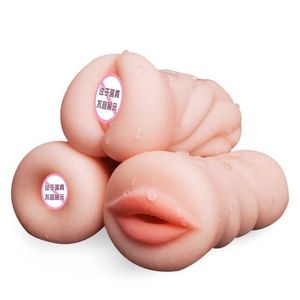 Seksspeeltje Massager Zacht Realistisch Deep Throat Mannelijke Masturbator Siliconen Speelgoed voor Mannen Kunstvagina Mond Anale Erotische Orale seksspeeltje Product