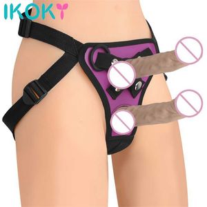 Jouet sexuel masseur Strapon réaliste pantalon harnais pour hommes sangle Ons Double godes avec anneaux ceinture Costumes érotiques jouets