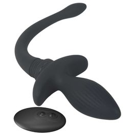 Juguete sexual masajeador de cola de silicona Anal Butt Plug vibrador 10 modos juguetes de masaje para mujeres hombres parejas juegos inalámbrico Rc