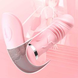 Juguete sexual Masajeador Vibradores telescópicos Calentamiento de mariposa usable Consolador Bragas Vibrador g Estimulador de punto Control remoto inalámbrico Juguetes para adultos