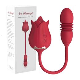 Jouet sexuel massageur poussant la rose vibrateur pour femmes gode bouchette anal femelle stimulatrice stimulatrice de la langue