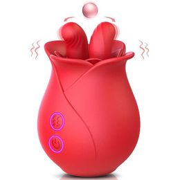 Seksspeeltje stimulator Tong Likken Clitoris Rose Vibrator 10 Wiebelende Vibrerende Clitoris Tepel Massager Vrouwelijke Stimulatie Speelgoed voor Vrouwen