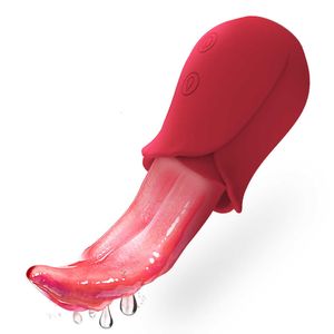 Sex toy masseur langue léchage vibrateur pour femmes mamelons chatte Clitoris Stimulation G spot Rose vibrateurs femme orgasme jouets adulte