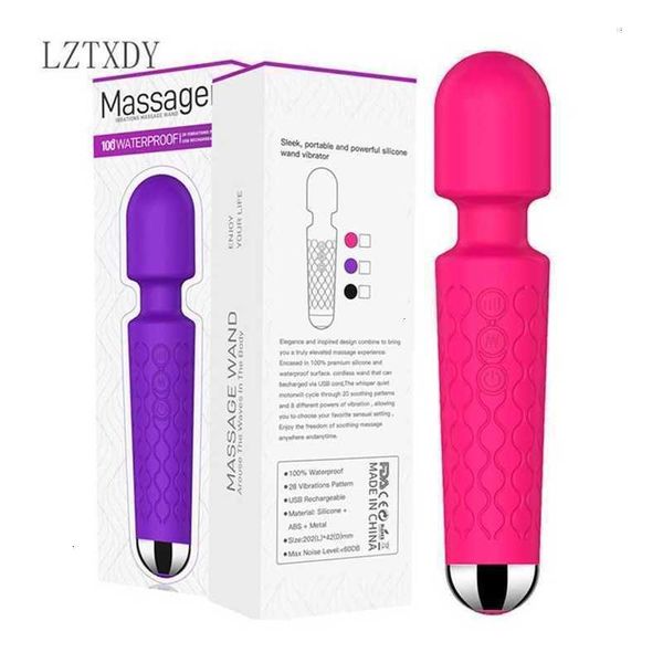 Juguete sexual masajeador masturbador para mujeres vibradores Av varita mágica clítoris estimulador del punto G Usb recargable consolador con vibración juguetes para