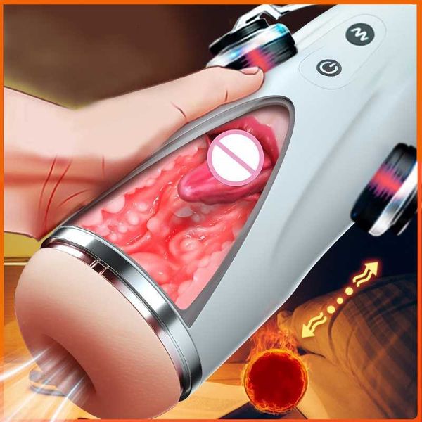 Sex Toy Masseur Jouets pour Hommes Masturbateur Mâle Automatique Tasse 3d Réaliste Vagin Bouche Sucer 10 Mode de Vibration Poche Chatte Fellation Machine