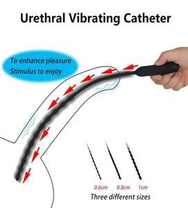 Masseur de jouets sexuels Uretral Vibrator Catheter Pinis Pinis pour hommes vibrant l'insertion du masturbateur Sound Dilatator3320998