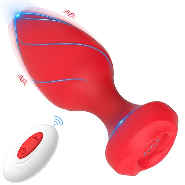 Juguete sexual Masajeador Vibrador Butt Plugs Consolador Vibrador Masaje de próstata Control remoto inalámbrico Anal Plug Estimulador del punto G Juguetes para hombre/mujer