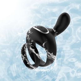 Sex Toy Masseur Vibrant Pénis Vibrateur Cock Ring Sans Fil App Télécommande Cockring Double Verrouillage Sperme Retard Éjaculation Jouets Adultes pour Homme Couple