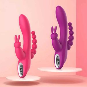 Sex Toy Masseur Vibromasseur Xiaer Shop 3 en 1 Point G Lapin Gode Anal Jouets Adultes pour Femmes 1 Pièce