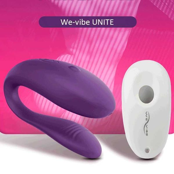 Masajeador de juguetes sexuales We-vibe Unite Vibrador de punto g portátil portátil Control remoto Estimulador del clítoris Pareja adulta en forma de U Hombre y mujer