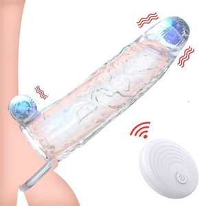 Seksspeeltje Massager Draadloze afstandsbediening Penis Vibrerende Ring Sleeve voor Vertraging Ejaculatie Uitbreiding Mannen